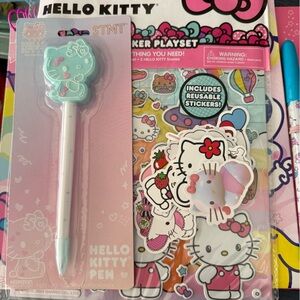 Hello KittySketchbook,2 pens,and puffy sticker play set& assorted stickers